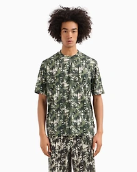 Regular fit palm tree patterned t-shirt