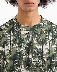 Regular fit palm tree patterned t-shirt
