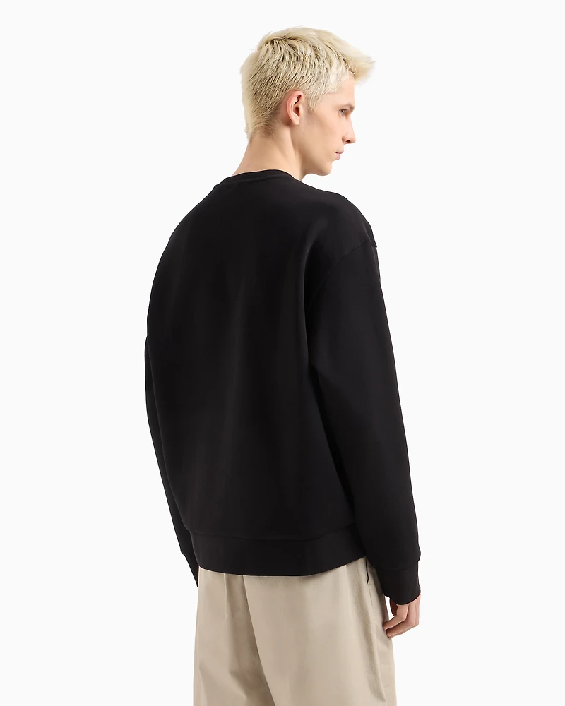 Crewneck sweatshirt with patches and logos
