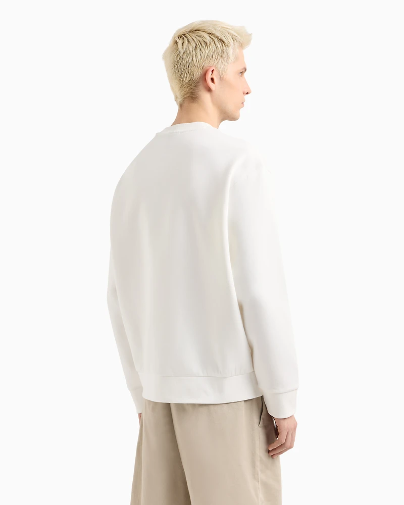 Crewneck sweatshirt with patches and logos