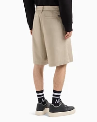 Cotton twill Bermuda shorts
