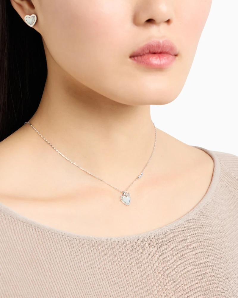 Emporio Armani -  Silver-Tone Brass Pendant Set, Woman, Multicoloured, Size: TU