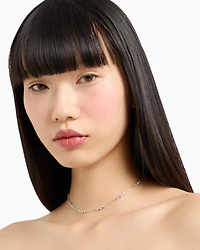 Emporio Armani -  Sterling Silver Station Necklace, Woman, Multicoloured, Size: TU