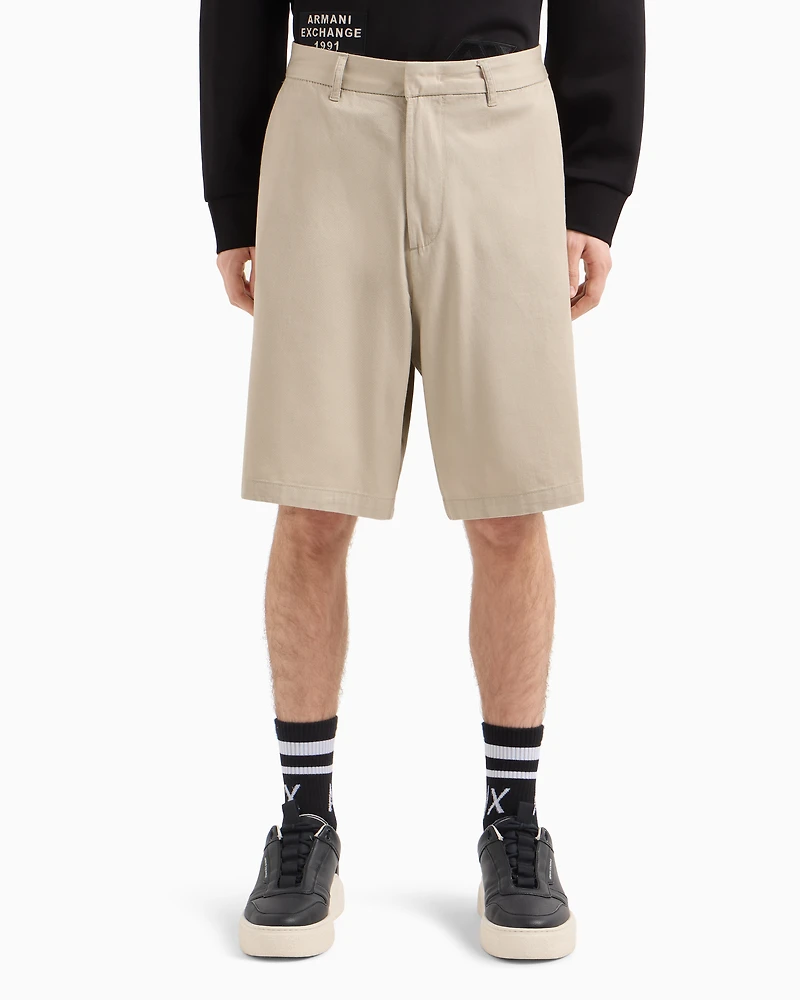 Cotton twill Bermuda shorts