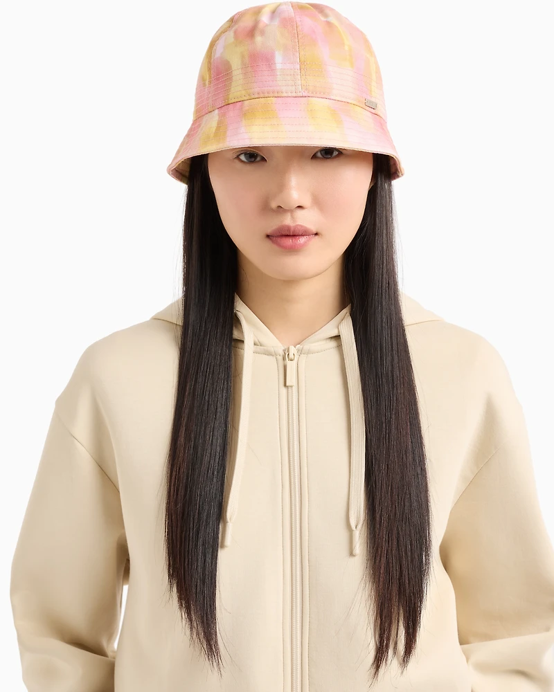 Abstract patterned cotton bucket hat