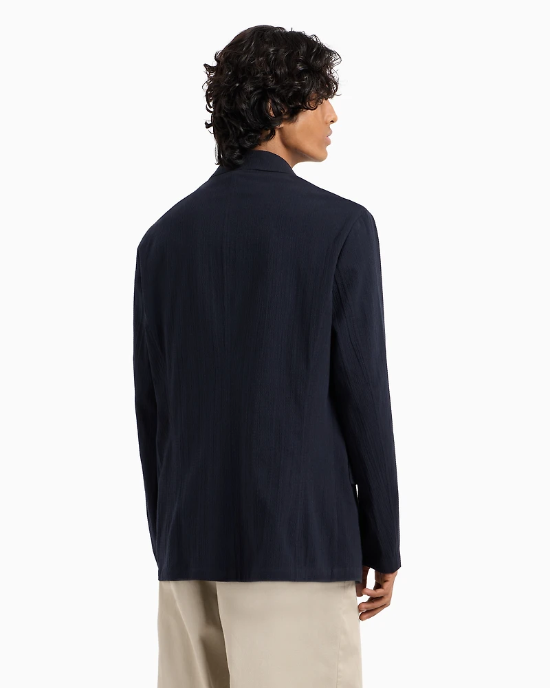 Single-breasted stretch cotton jacket