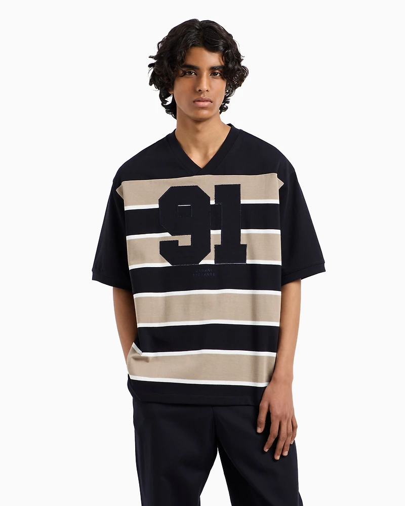 Loose fit sweatshirt with maxi stripes 91