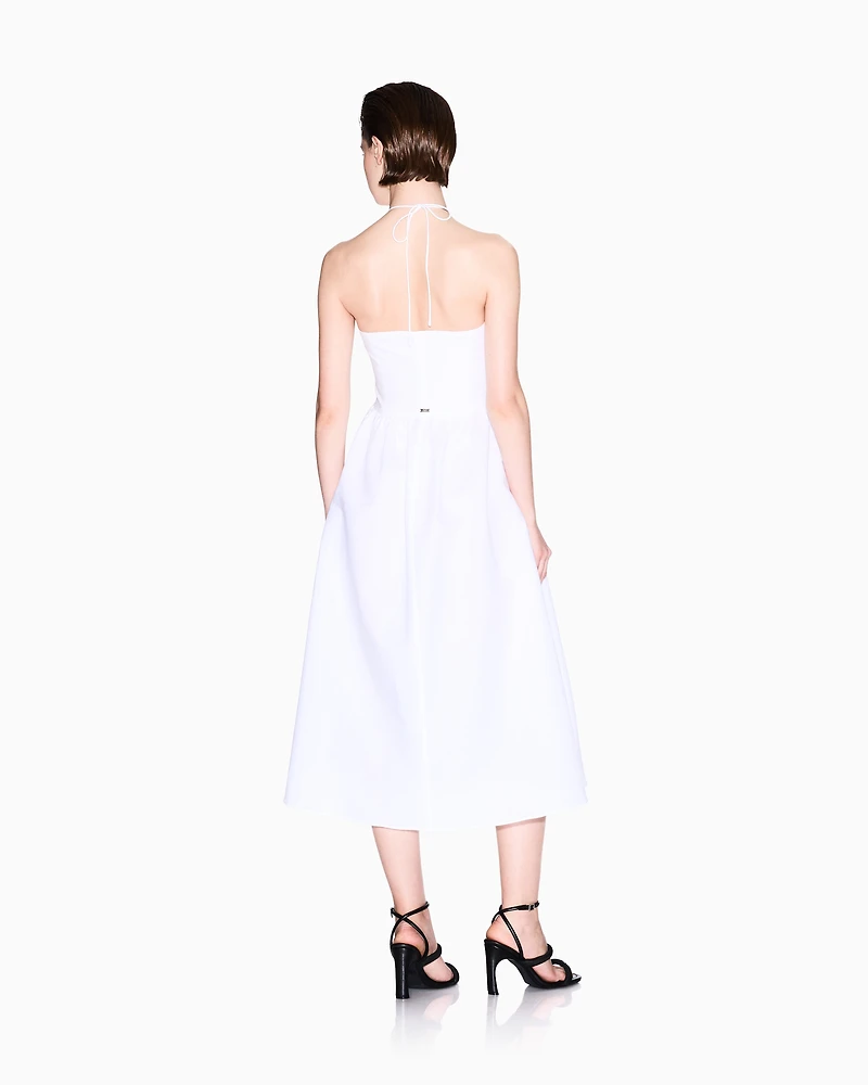 Linen and cotton longuette dress