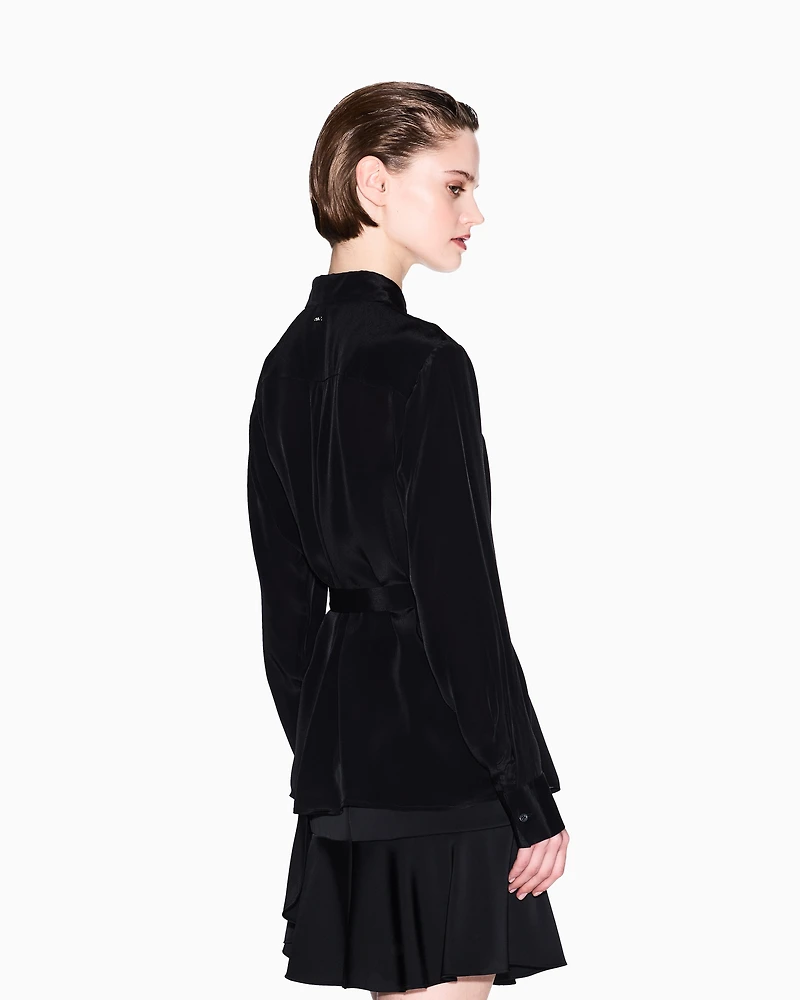 Viscose shirt with bow