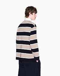 Loose fit polo with maxi stripes