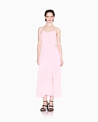Long dress with slit crepe