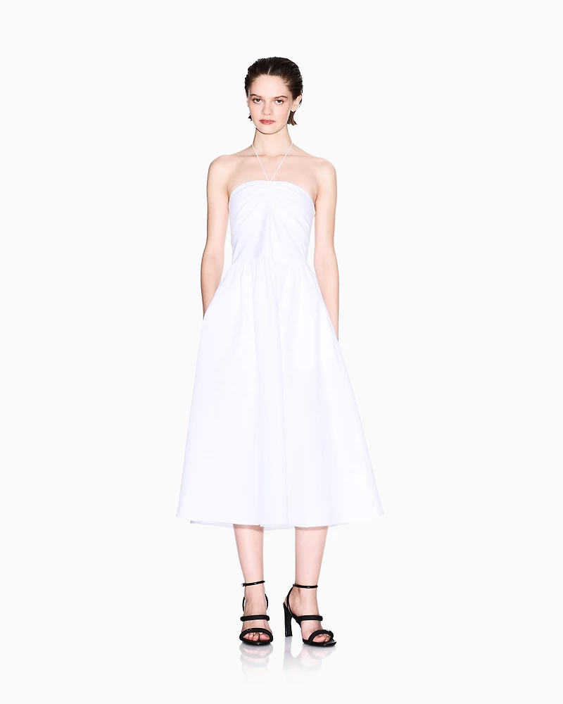 Linen and cotton longuette dress