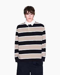 Loose fit polo with maxi stripes