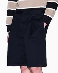 Bermuda shorts with pleats cotton twill