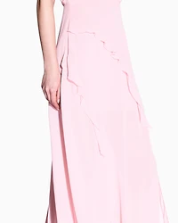 Long dress with slit crepe