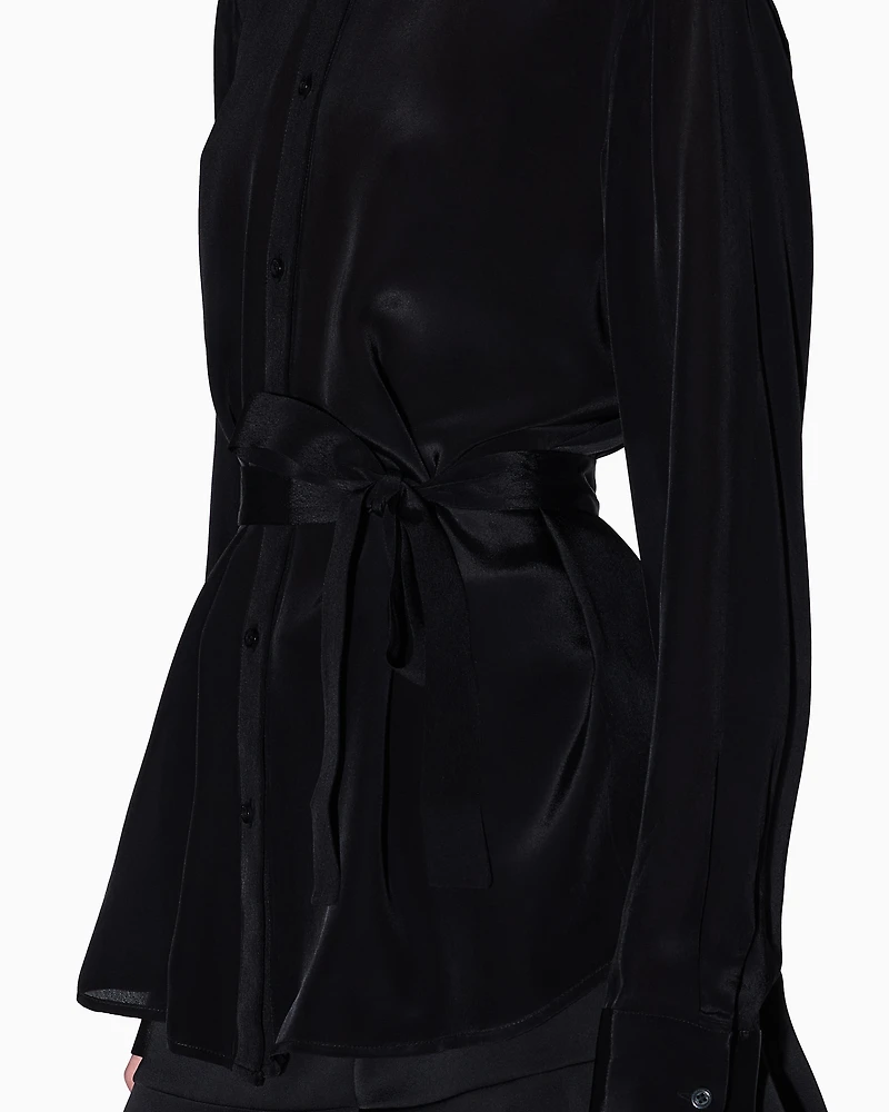 Viscose shirt with bow