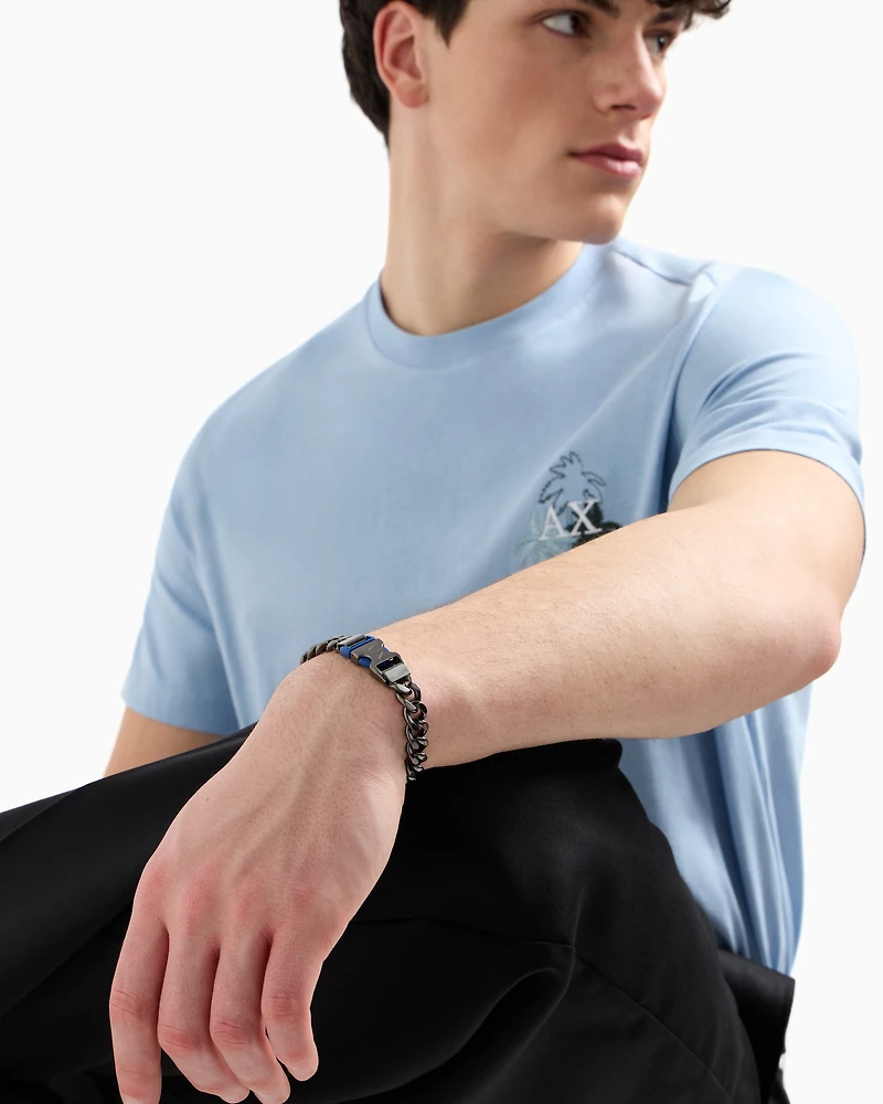  Gunmetal Stainless Steel Chain Bracelet