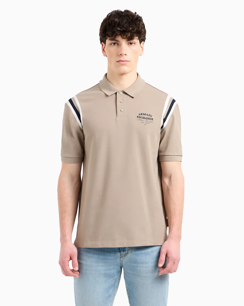 Regular fit polo with contrasting stripes