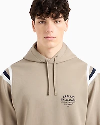 Cotton blend sweatshirt with stripes on the shoulders