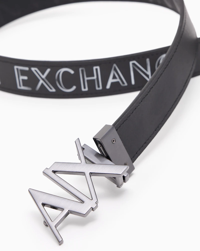Reversible belt with logo