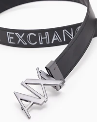 Reversible belt with logo