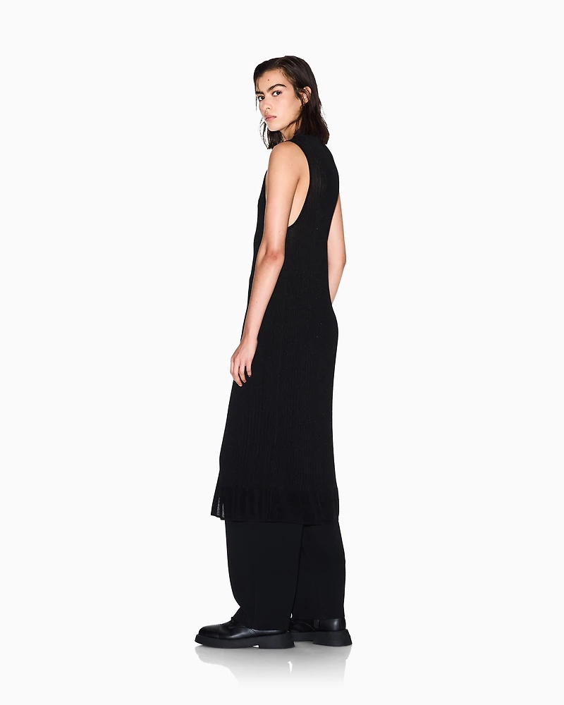 Long vest lurex knit