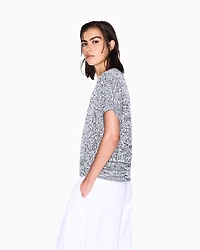 Perforated bouclé fabric sweater