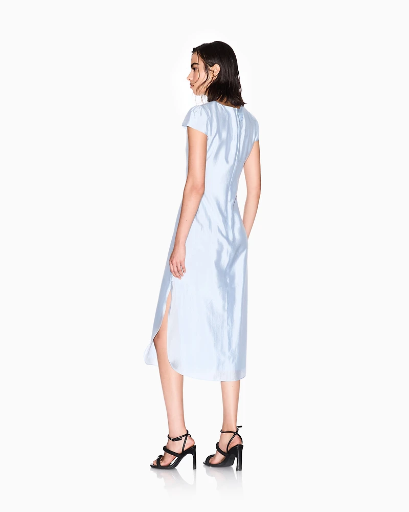 Longuette dress with slit