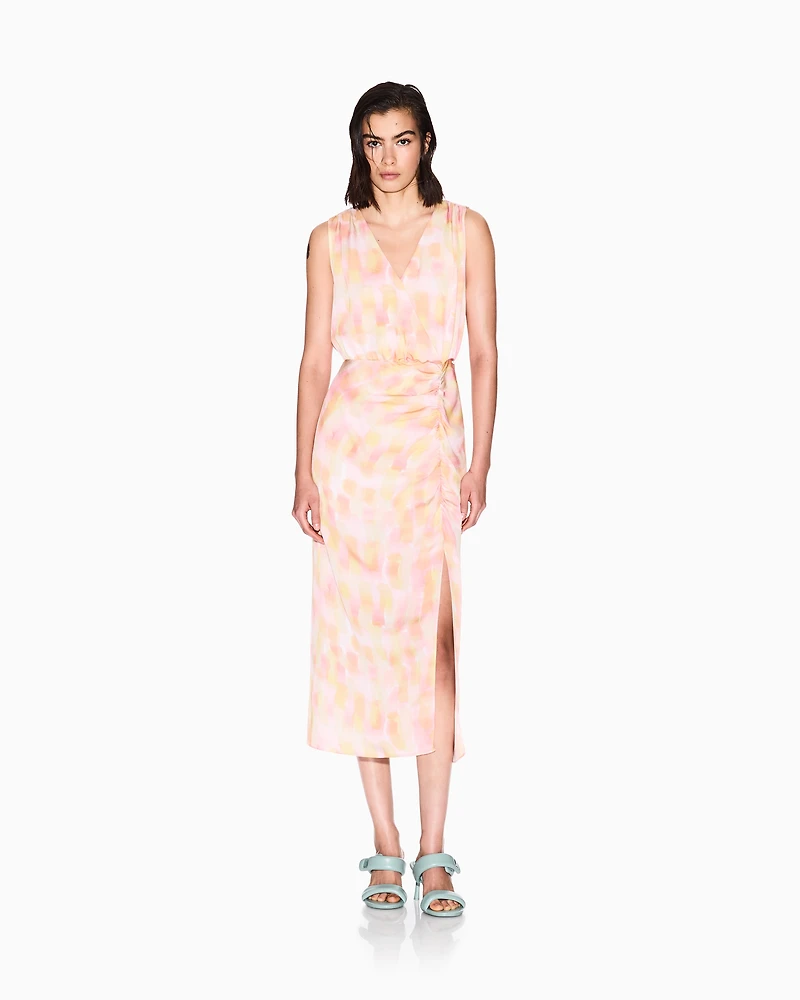 Abstract pattern longuette dress