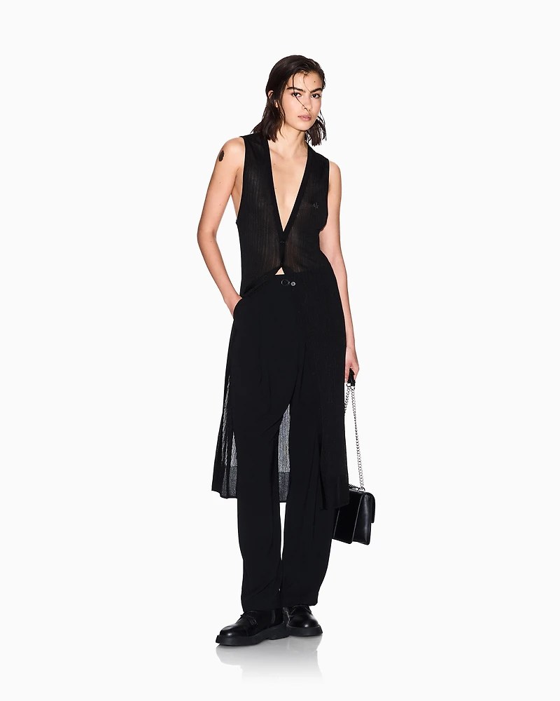 Long vest lurex knit