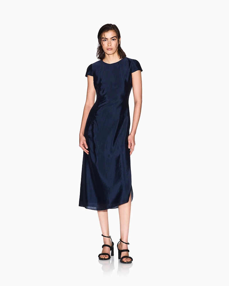 Longuette dress with slit
