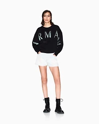 Oversized sweater with optical effect logo