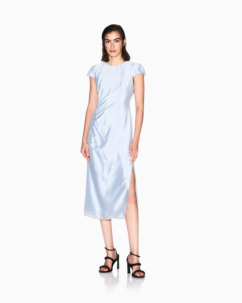 Longuette dress with slit