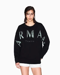 Oversized sweater with optical effect logo