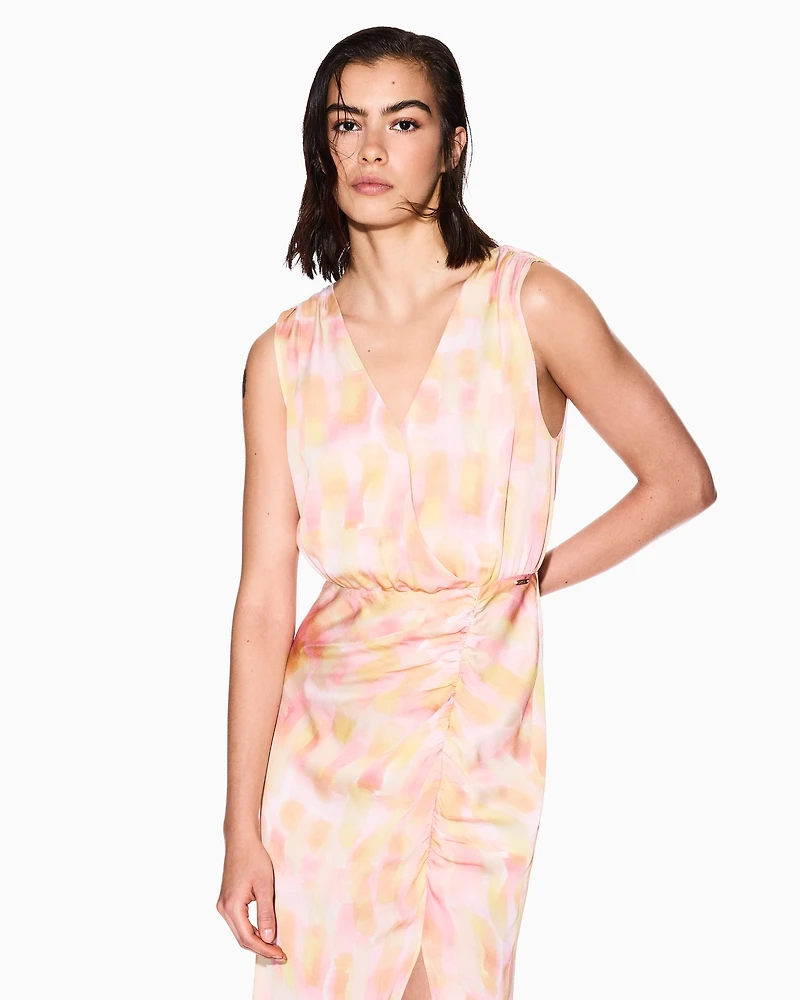 Abstract pattern longuette dress