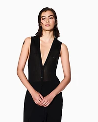 Long vest lurex knit