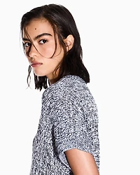 Perforated bouclé fabric sweater