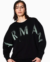 Oversized sweater with optical effect logo