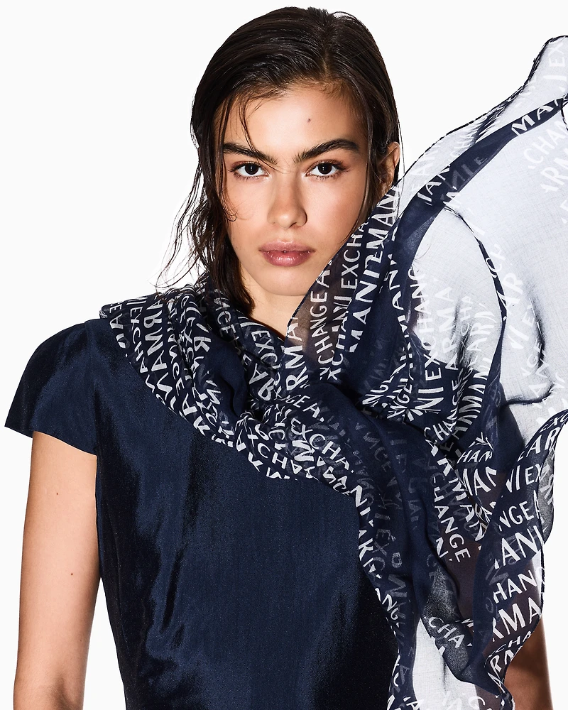  Allover logo patterned scarf