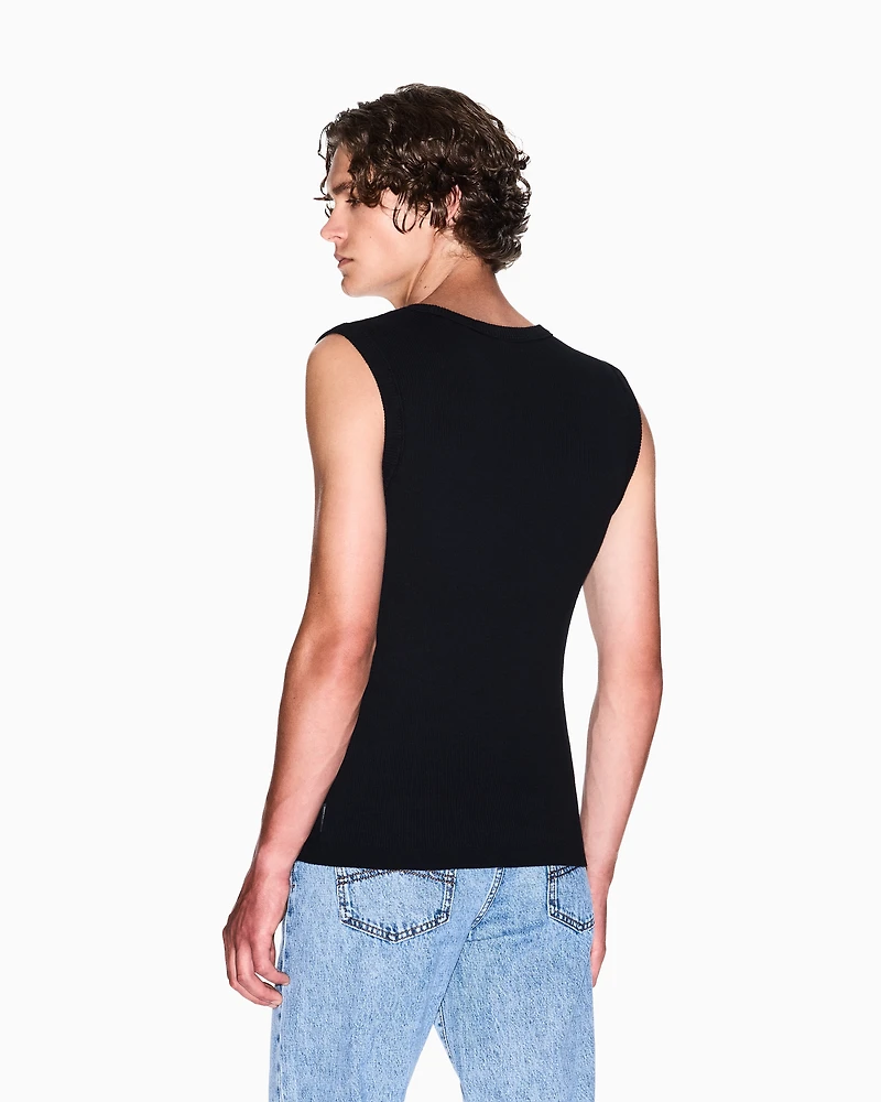 Ribbed cotton tank top