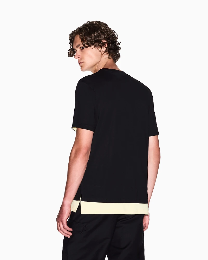 Double effect short-sleeved sweatshirt