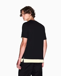 Double effect short-sleeved sweatshirt