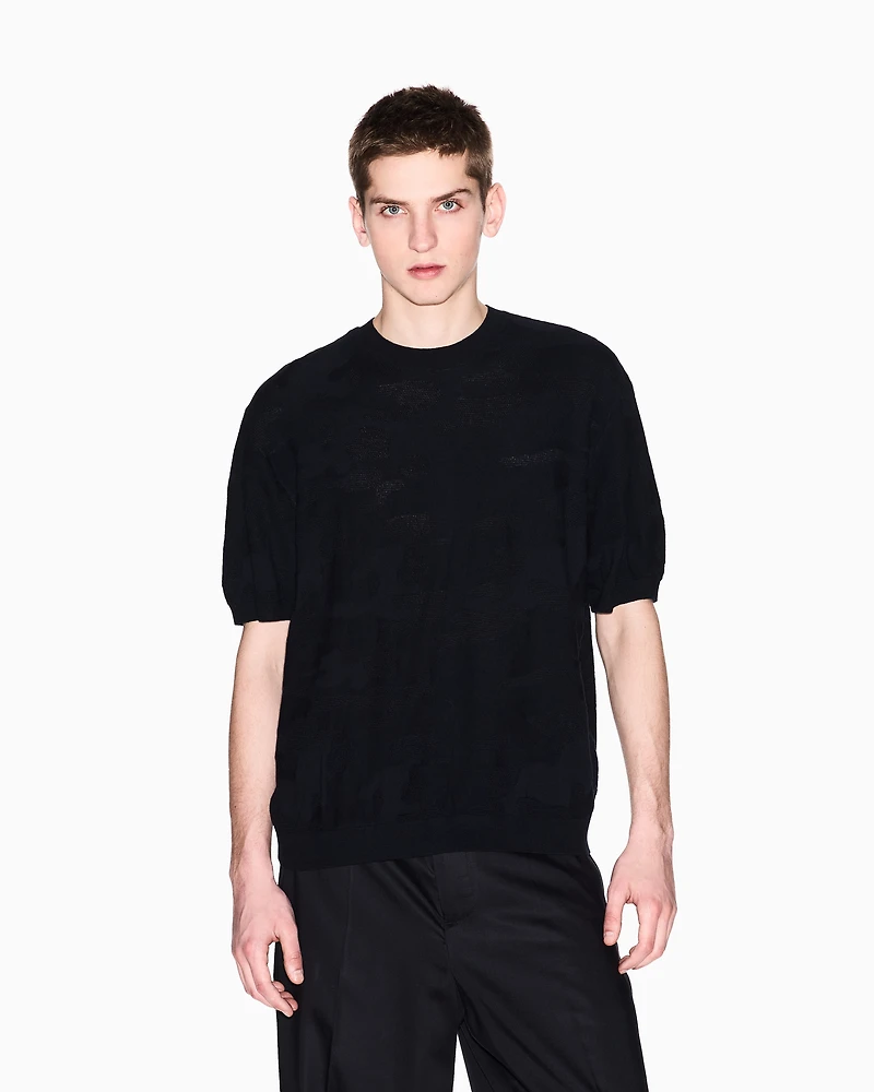 Camouflage cotton sweater