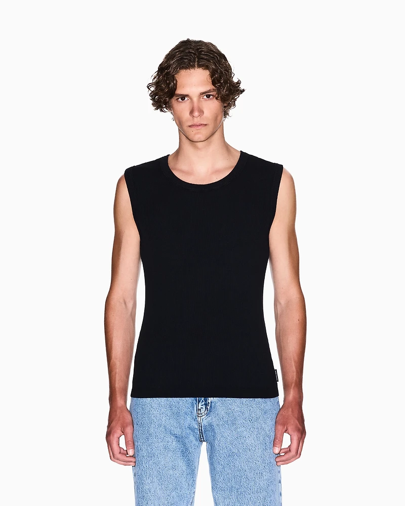 Ribbed cotton tank top