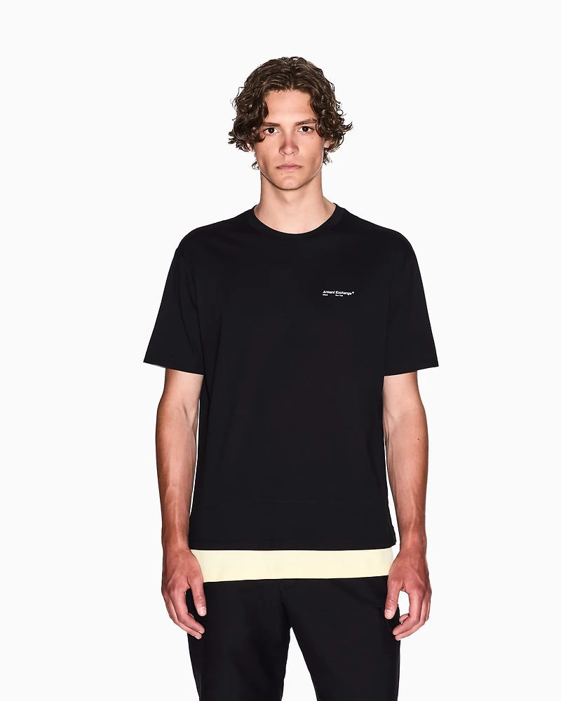Double effect short-sleeved sweatshirt