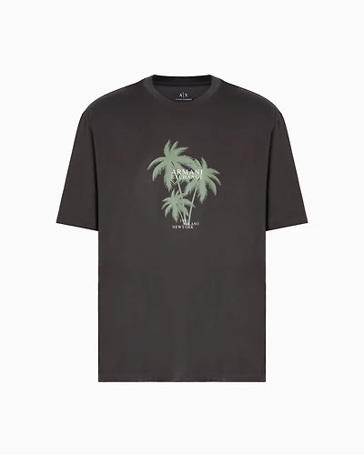 Regular fit palm tree print t-shirt