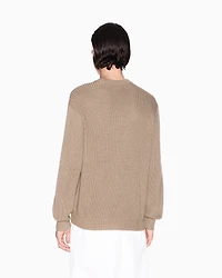 Ribbed cotton crew neck sweater
