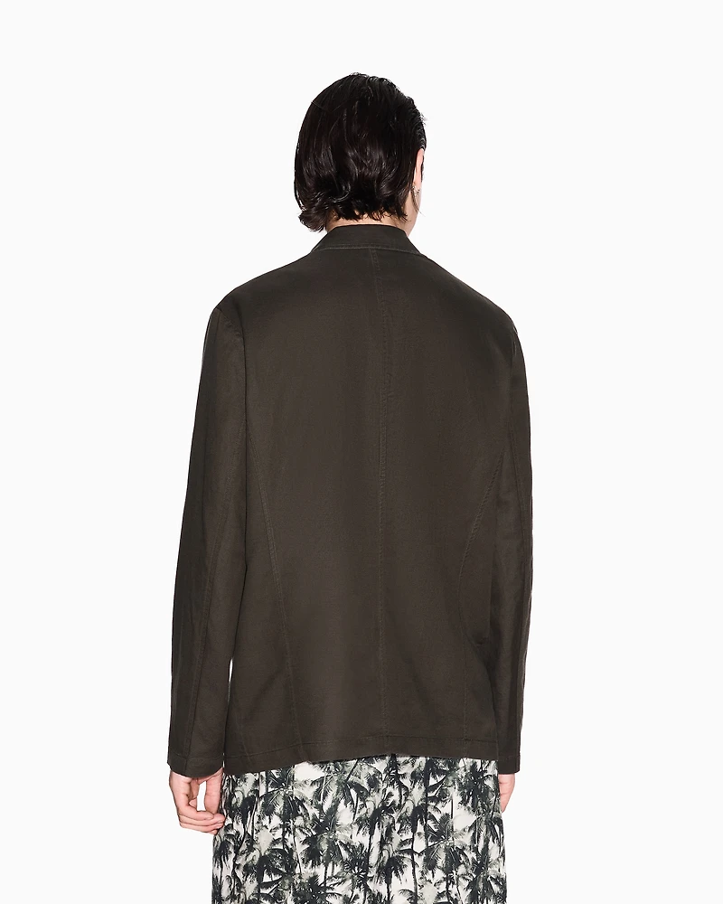 Single-breasted jacket linen and lyocell