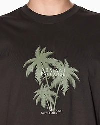 Regular fit palm tree print t-shirt