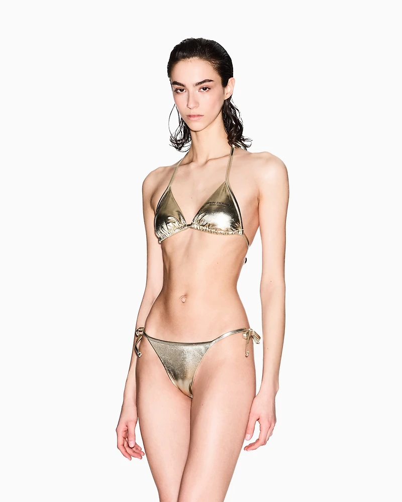 Metallic fabric bikini bottoms
